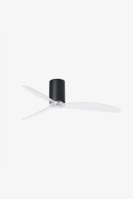 Матово-черный / прозрачный потолочный вентилятор Mini Tube Fan