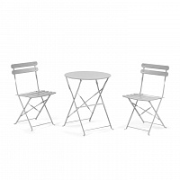 Садовый набор Arlick из стола и 2 складных стула из белого металла