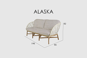 Диван трехместный Alaska NATURAL TEAK