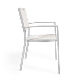 Sirley Садовый стул из алюминия и белого текстиля