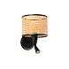 Настенный светильник Mambo с ридером чёрный / ротанг ø210