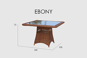 Обеденный стол квадратный Ebony RED PULUT 100x100