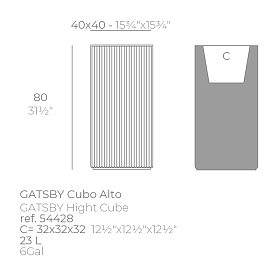 Кашпо Gatsby prisma 40x40x80