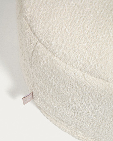 Пуф Adara из ткани букле белый, Ø 50 см