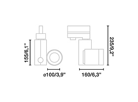 Трековый фонарь Mini Cylinder белый LED CRI95 27W 2700K 