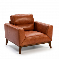 Кресло из кожи KF1016-1P /5036 светло-коричневое