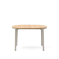 Montuiri круглый раздвижной стол из дубового шпона и белой стали