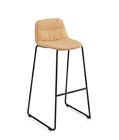 Барный стул Maarten Sled Bar Stool Base низкая спинка с мягкой обивкой