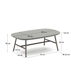 Bramant Журнальный столик из стали с лиловой отделкой 100 x 60 см