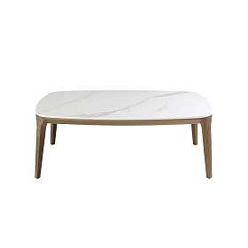 Овальный столик 2132/CT933 из керамики и ореха