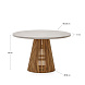 Alcaufar Круглый уличный стол из массива тикового дерева и серого цемента Ø 120 см
