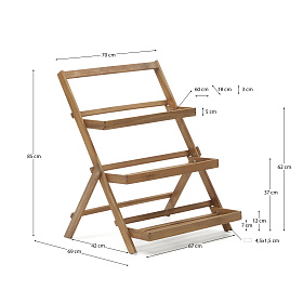 Victora Уличный стеллаж из массива акации 70 x 85 см