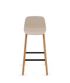 Барный стул Maarten Four Wooden Legs Bar Stool Base пластиковая низкая спинка