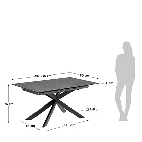 Стол раздвижной Atminda 160 (210) x 90 cm керамика