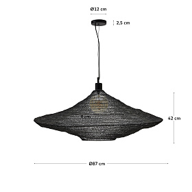Makai Металлический подвесной светильник с черной отделкой Ø 87 см