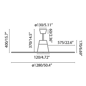 Коричневый вентилятор Typhoon DC SMART IP44 S/RECEPTOR