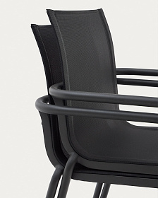 Galdana Штабелируемый садовый стул из черного алюминия