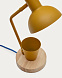 Настольная лампа Katia из дерева и горчичного металла