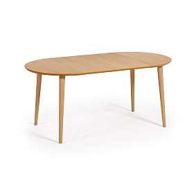 Oqui Раздвижной стол из шпона дуба и массива дерева 90 (170) x 90 см