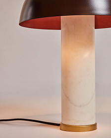 Zorione Настольная лампа из белого мрамора и металла с коричневой отделкой