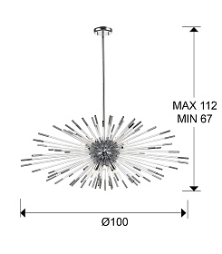 Подвесной светильник Evasion DIM 9L хром