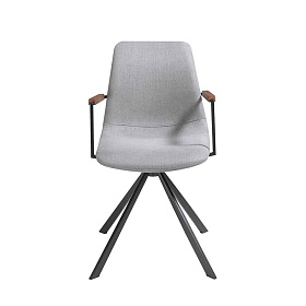Вращающийся стул 4105/F3251A с тканевой обивкой и ножками из черной стали