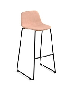 Барный стул Maarten Sled Bar Stool Base низкая спинка с гладкой обивкой