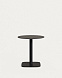 Dina Садовый круглый стол черный на черном металлическом основании Ø 68x70