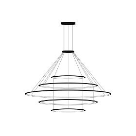 Люстра Circular Inward Light 5 колец черная ø1200 ø2000 ø3000 ø2000 ø1200