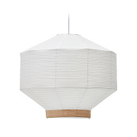 Hila Абажур для подвесного светильника из белой бумаги и натурального шпона Ø 80 см