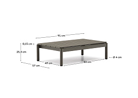 Журнальный столик Sorells из зеленого алюминия 57 x 91 см