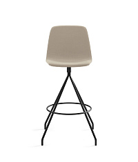 Барный стул Maarten Swivel Bar Stool Base  высокая спинка с гладкой обивкой 