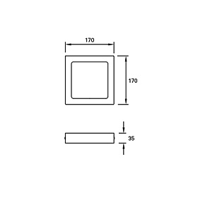 Плафон Easy Square 17 см