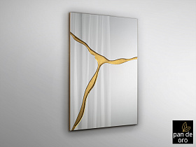 Прямоугольное зеркало Surcos золотое 80X120