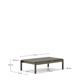 Журнальный столик Sorells из зеленого алюминия 57 x 91 см