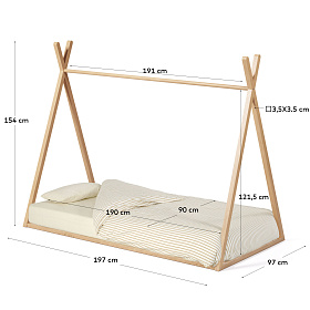 Детская кроватка Maralis из ясеня в виде вигвама 90 x 190 см