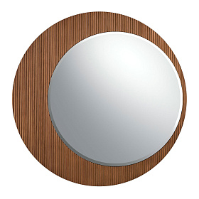 Круглое настенное зеркало 3262/MIR23067 в раме из орехового дерева