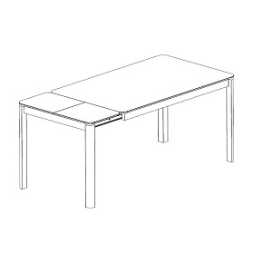 Раздвижной обеденный стол TOLEDO 140/180x85 закаленное стекло с керамикой, серый металл