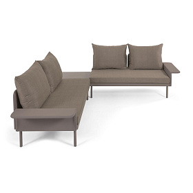 Комплект уличной мебели Zaltana 2 дивана и стол с коричневой матовой отделкой