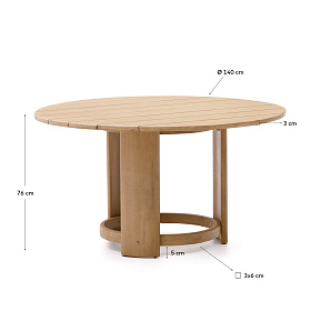 Круглый стол Xoriguer из массива эвкалипта Ø140