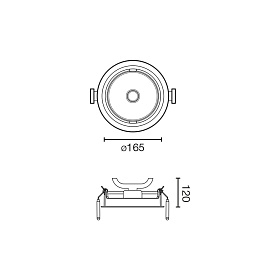 Встраиваемый светильник Optic белый LED CRI95 24-36W 4000K 56є