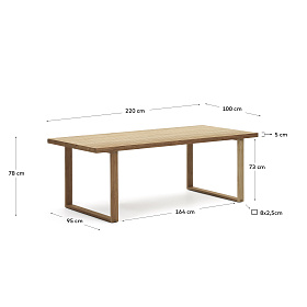 Canadell Уличный стол из 100% переработанного тикового дерева 220 x 100 см