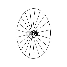 Бра Wheel 90 cm черный + цоколь 25 cm черный
