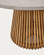 Alcaufar Круглый уличный стол из массива тикового дерева и серого цемента Ø 120 см
