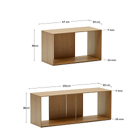 Litto набор из 4 модульных полок из шпона дуба 168 x 76 см