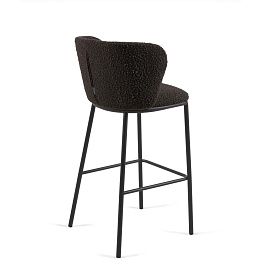 Барный стул Ciselia черный из ткани букле и металла 102 см