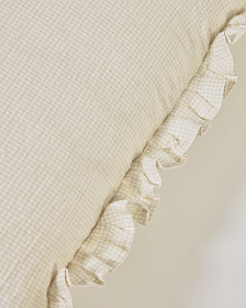 Nacha Чехол для подушки из хлопка и льна бежевого цвета 45 x 45 см
