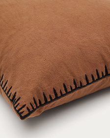 Чехол на подушку Satol из коричневого хлопка с вышивкой, 30 x 50 см