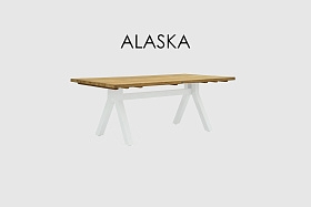 Стол обеденный Alaska TEAK NATURAL-WHITE WASH 200х100