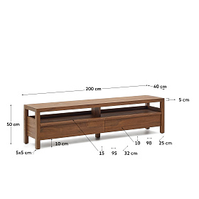 Подставка под телевизор Sashi из массива тикового дерева 200 x 40 см